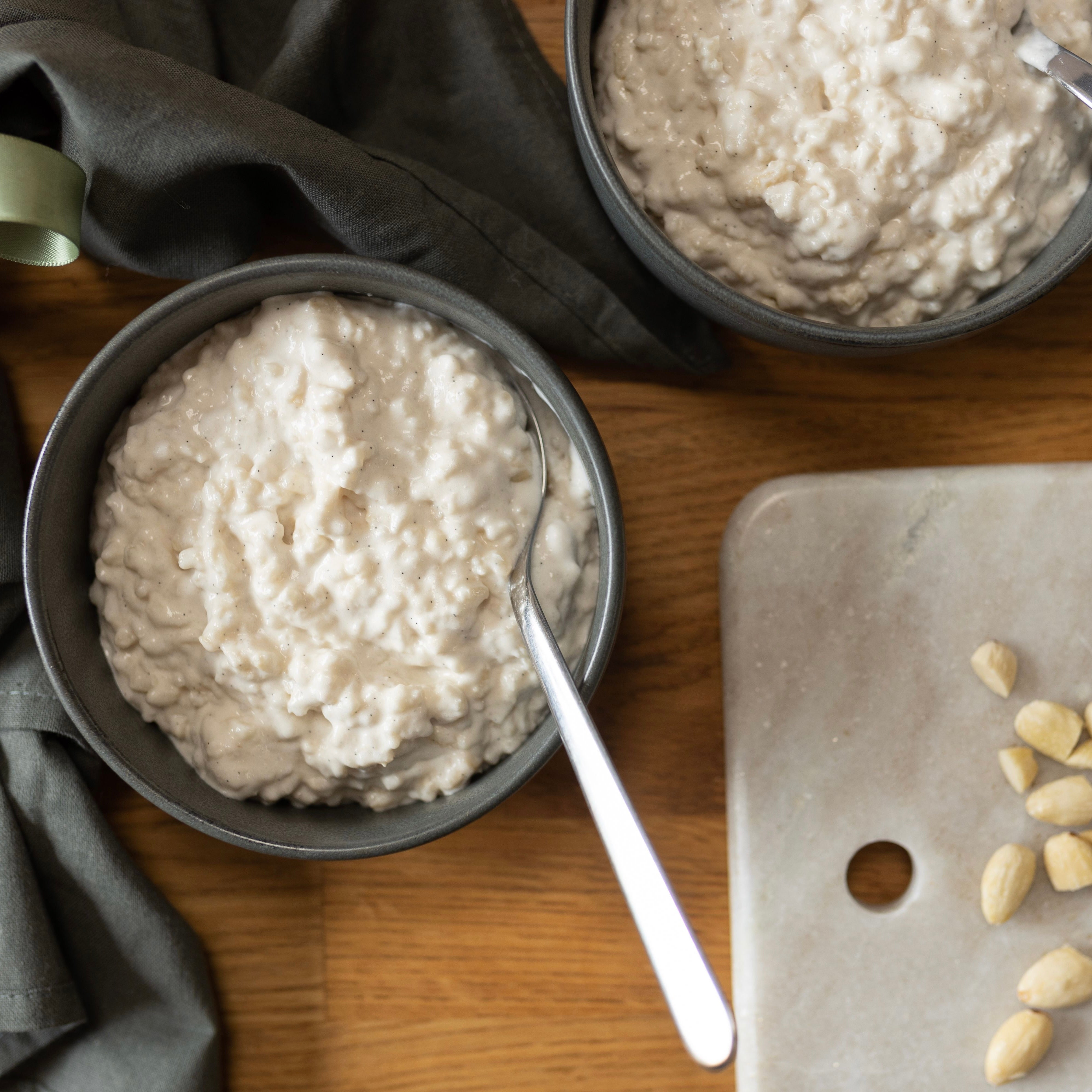 Risalamande med plantemælk og vegansk flødeskum | Vegansk risalamande