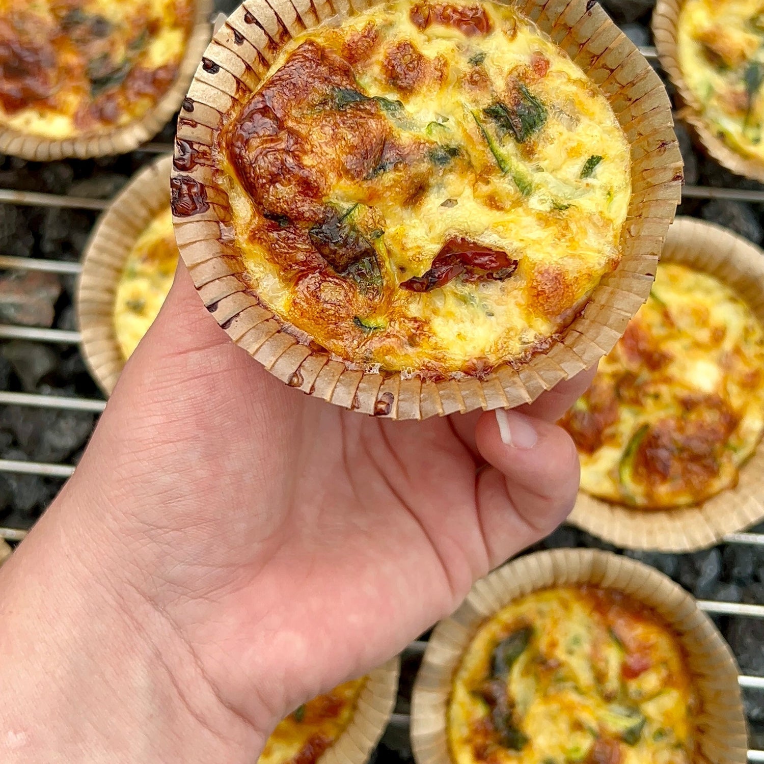 Æggemuffins | Æggemuffins med hytteost og spinat