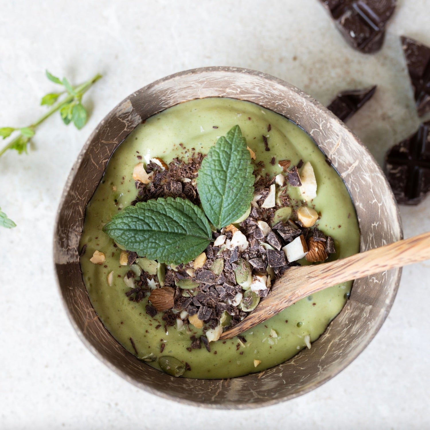 After Eight is | Nicecream med pebermynte, avocado og spinat