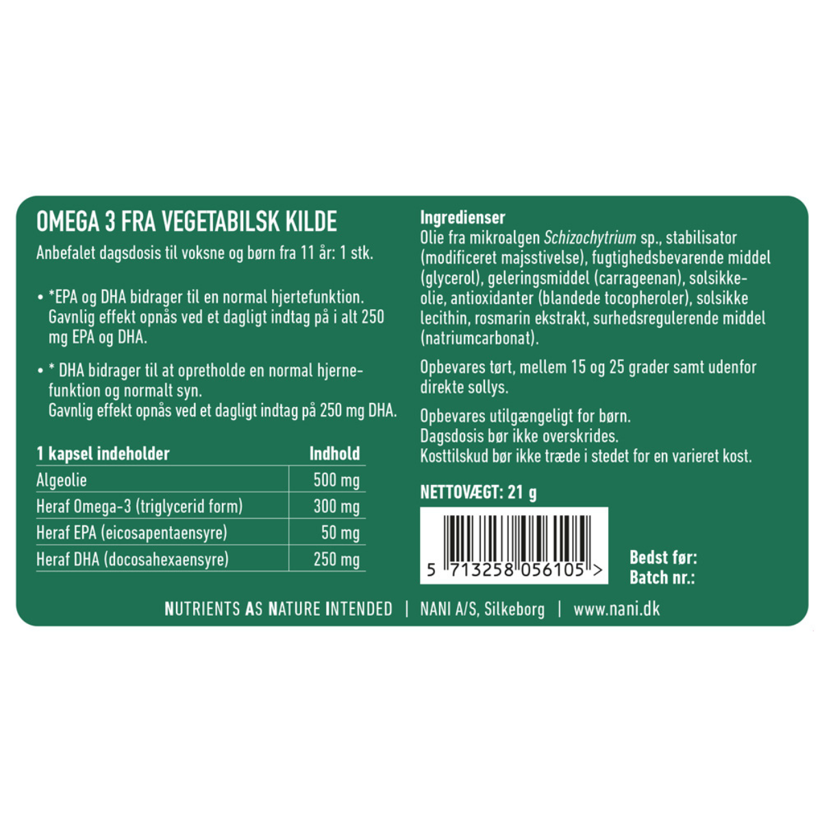 Nani Alge Omega 3, 30 stk.