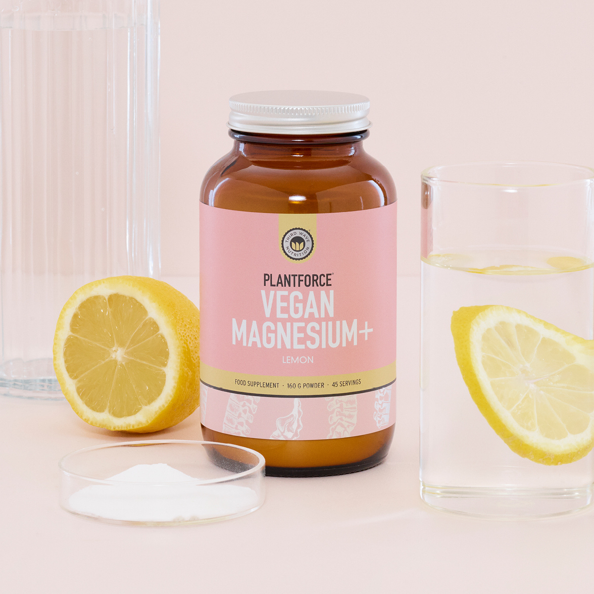 Plantforce veganske magnesium+ Lemon, 160 g