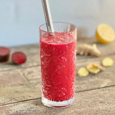 Rød smoothie | Smoothie med rødbede, citron og ingefær