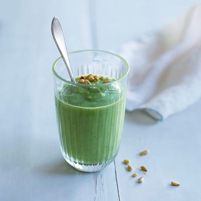 Kold Avocadosuppe | Suppe med avocado, ærter og agurk