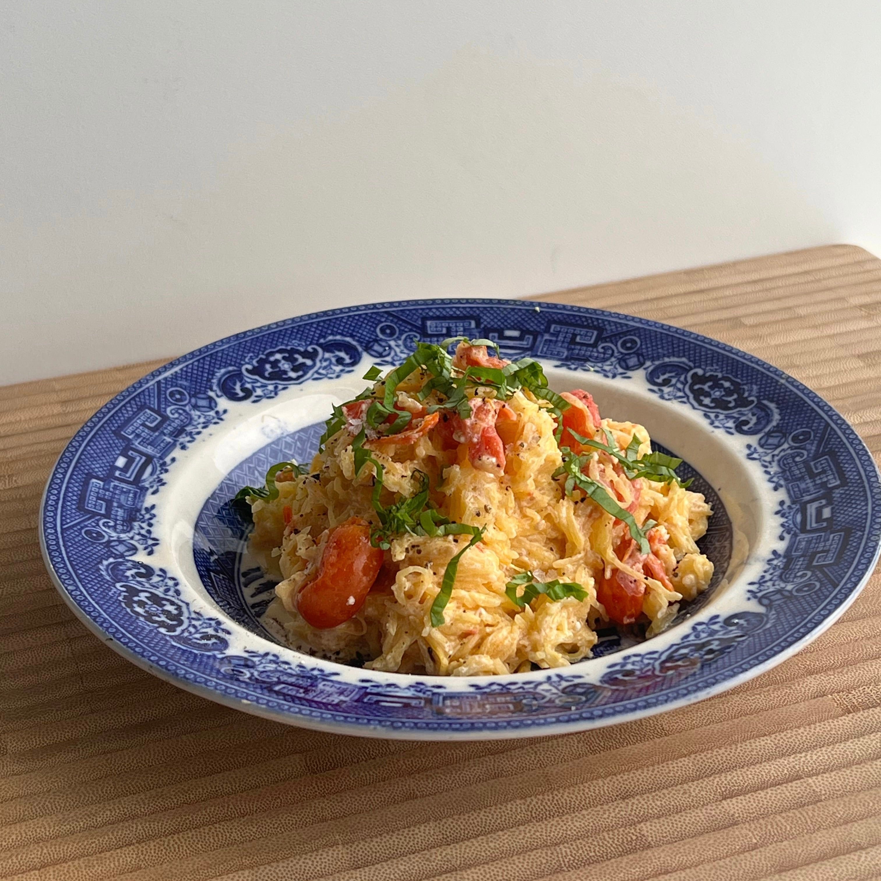 Spaghetti squash med tomat og feta | Glutenfri pastaret med grøntsager