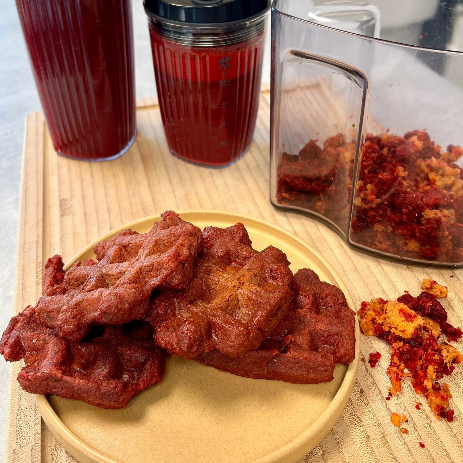 Vafler med pulp | Rødbedevafler