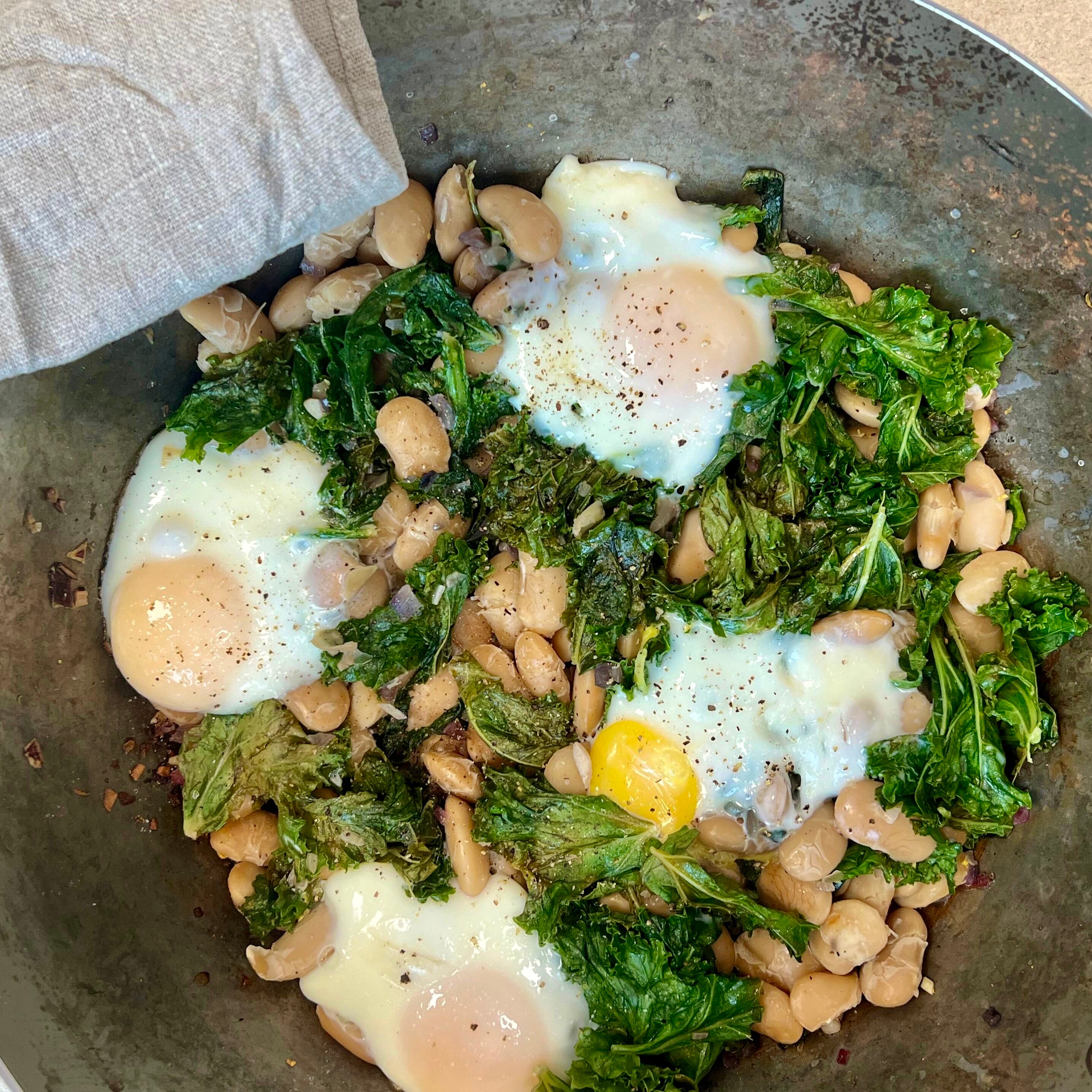 Butterbeans med grønkål | Panderet med butterbeans og grønkål