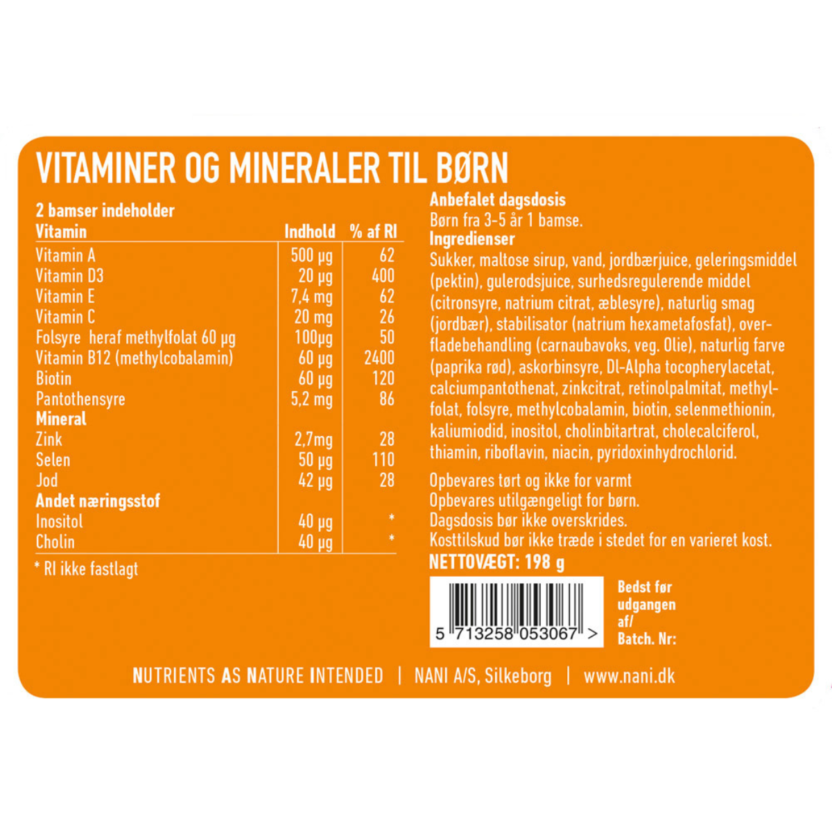 Nani Multivitamin Gummies til Børn, 90 stk.