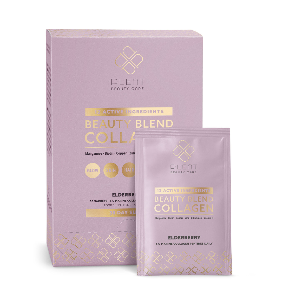 Plent Beauty Blend Collagen Elderberry, 30 breve