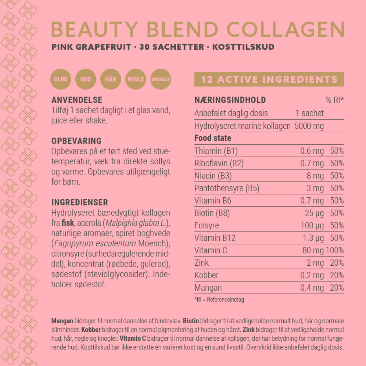 Plent Beauty Blend Collagen Pink Grapefruit, 30 breve