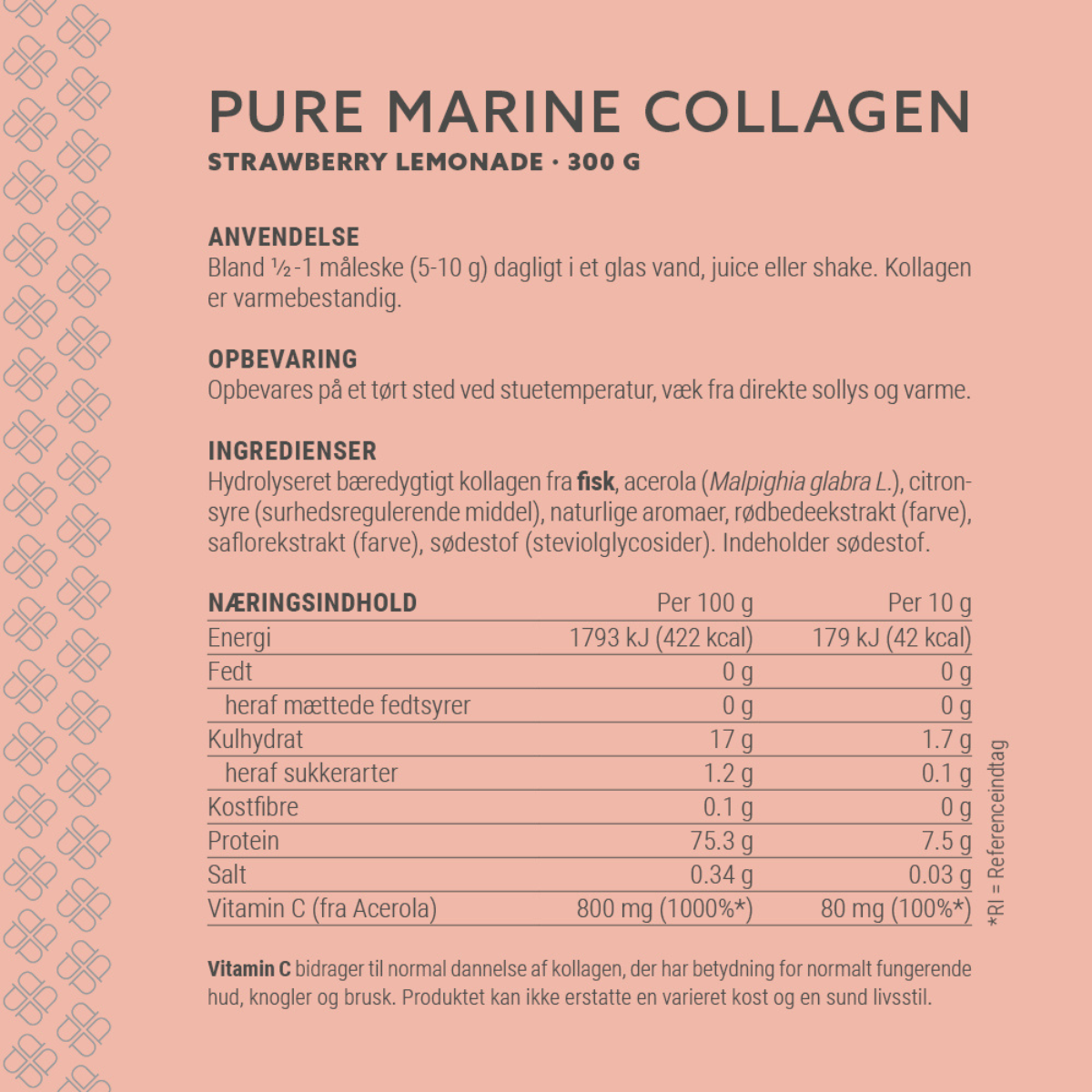 Plent Marine Collagen Strawberry Lemonade, 300 g